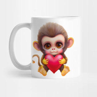 Cute Valentine Baby Monkey Mug